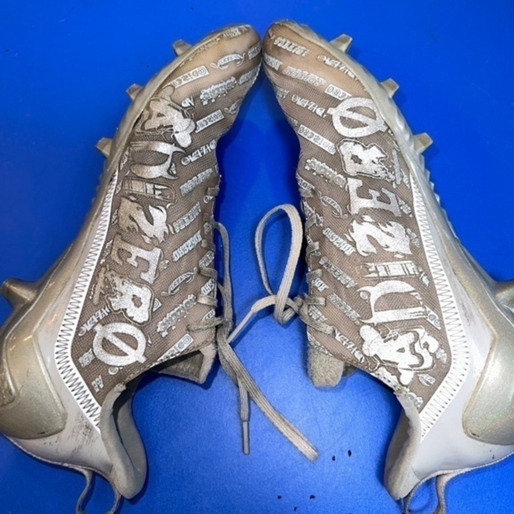 Adidas Adizero Football Cleats Size 9.5 GX5414 Grey Silver Metallic. GREAT SHAPE